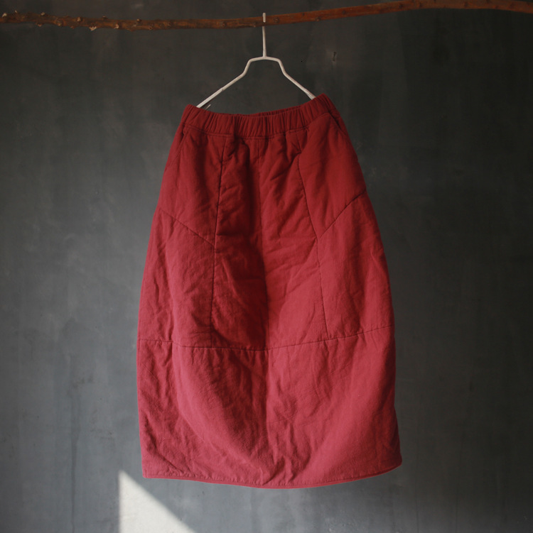 Skirt Winter Warm Padded Bud Skirts Ladies Loose Casual Elastic Waist 230720