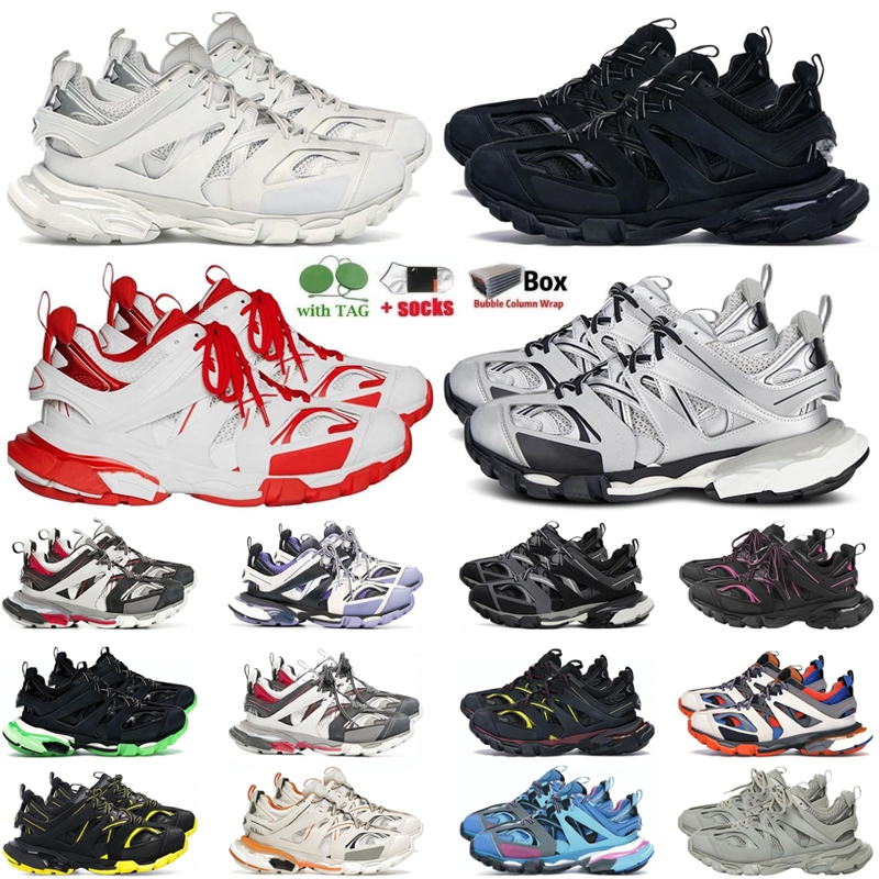 Track 3 3.0 Tess.s. white black Gomma leather Nylon Printed Platform purple pink Grey Beige red blue Dark green brand Medium sneakers Shoes Men Women