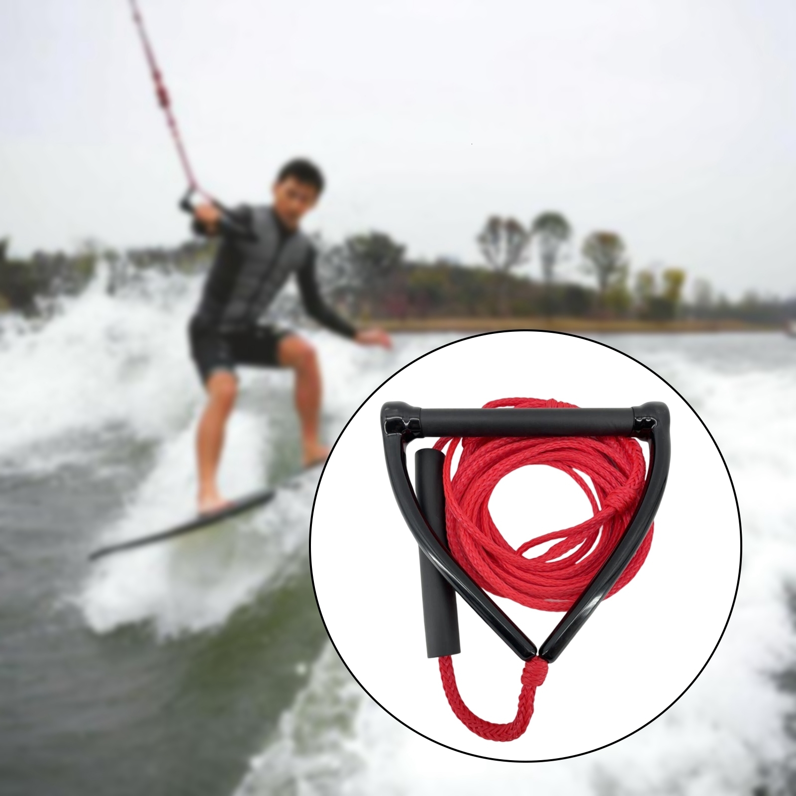 Kayak Accessories Water Ski Wakeboard Kneeboard Rope for Boating 3 Section Watersports Safety Surfing Tow Line Leash Cord With Floating Handl 230720