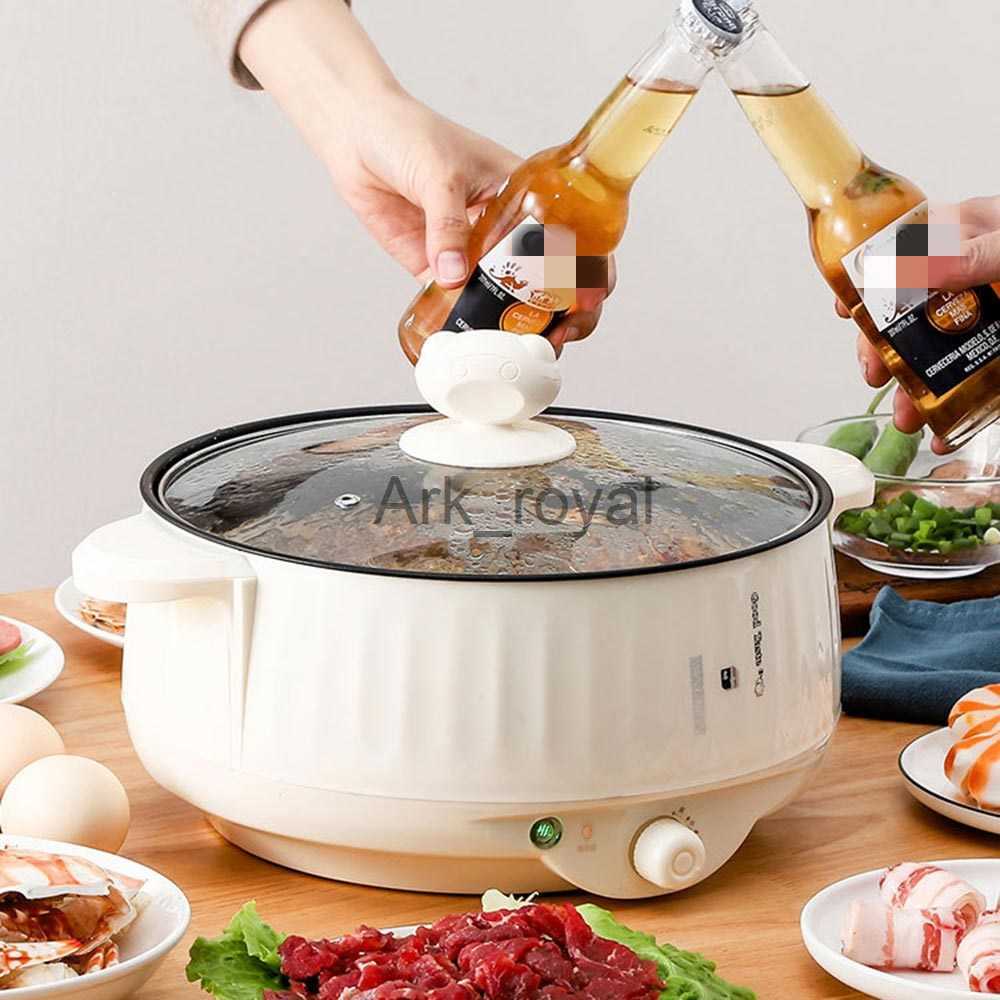 Electric Skillets Portable Small Electric Cooker 220V Dormitory multifunctional electric pan Cooker Nonstick for Hot Pot Cooking and Frying J230720