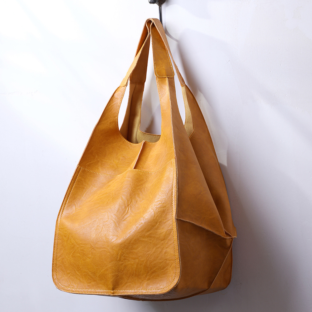 Autumn/Winter Uniform Tote bag - Simplistic Large Bag Soft Leather, High-Capacity Single Shoulder Tote, Featured in Magazines, Designer Style