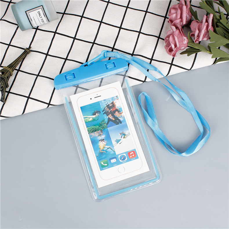 Noctilucent PVC Universal Swimming Waterproof Bag For Phone Transparent Touch Screen For iPhone 11 12 13 14 Xiaomi Redmi Samsung Phone Cases