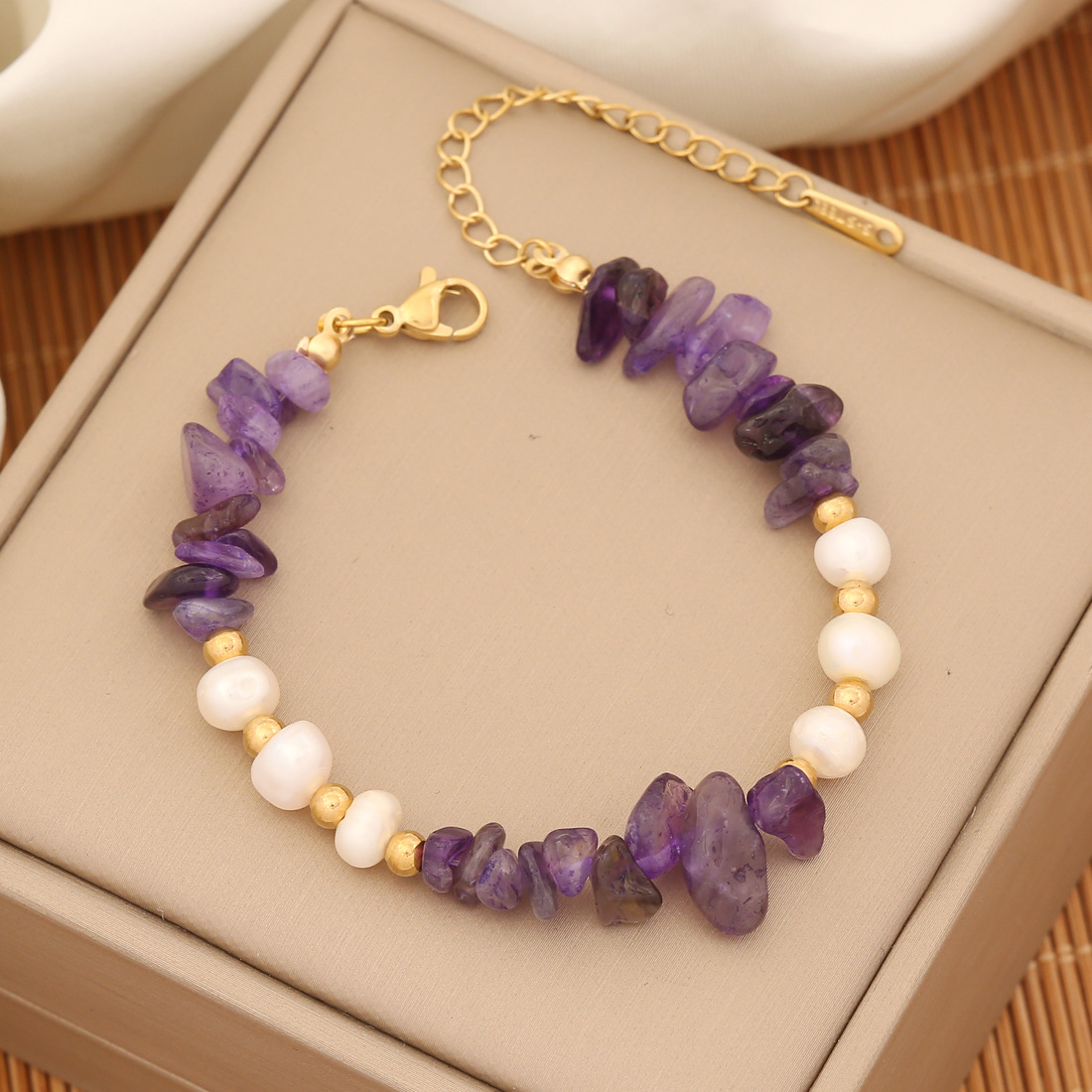 Popular White Pearl Natural Stone Beaded Bracelet Jewelry for Women Gift