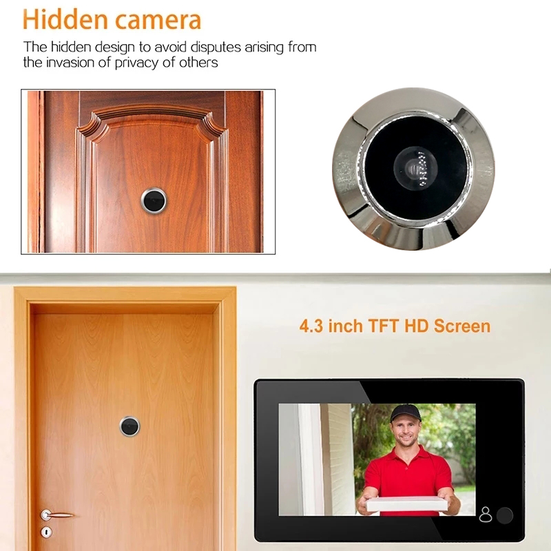 4.3 Inch Peephole Doorbell Viewer Color Screen Door bell Camera with Monitor Peephole Video door phone For Home