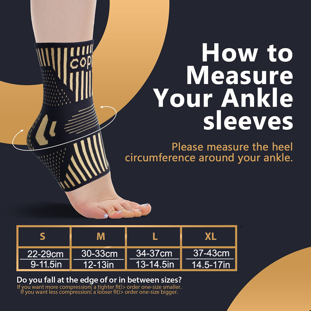 Protective Gear BraceTop 1 Pair Copper Ankle Brace Support Compression Sleeve Socks Plantar Fasciitis Sprained Achilles Tendon Pain Relief 230720