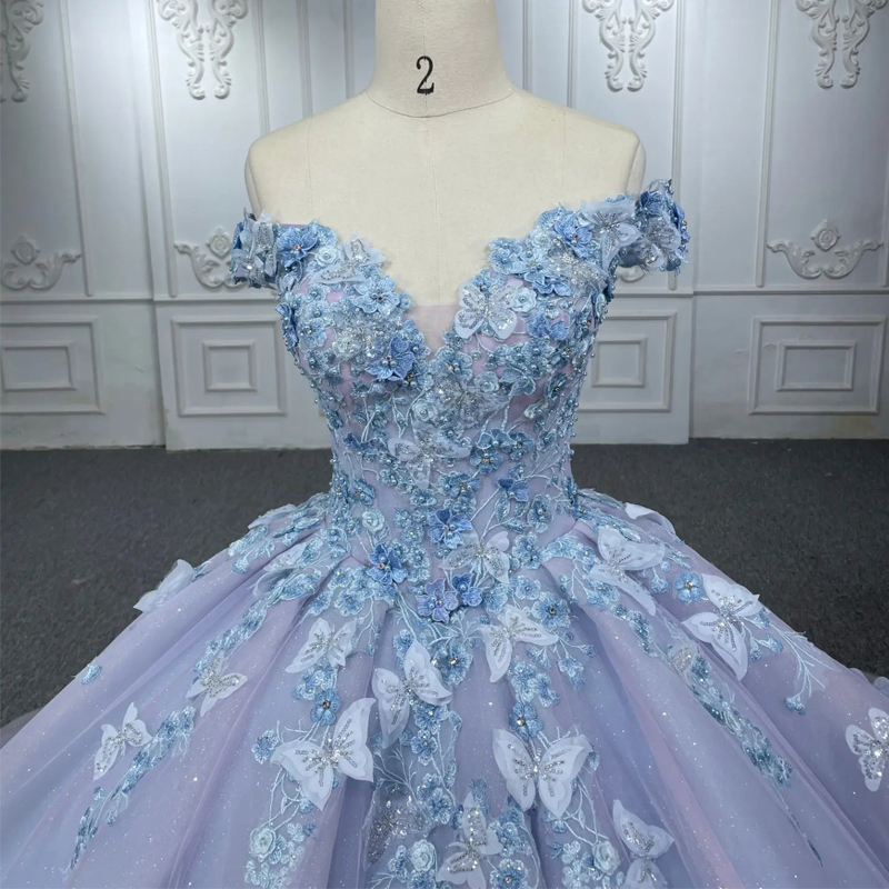 Luxury Shiny Off the Shoulder Quinceanera Dresses Applique Beading Bow Tulle Ball Gowns Sweet 16 Year Princess Dresses For 15 Vestidos De
