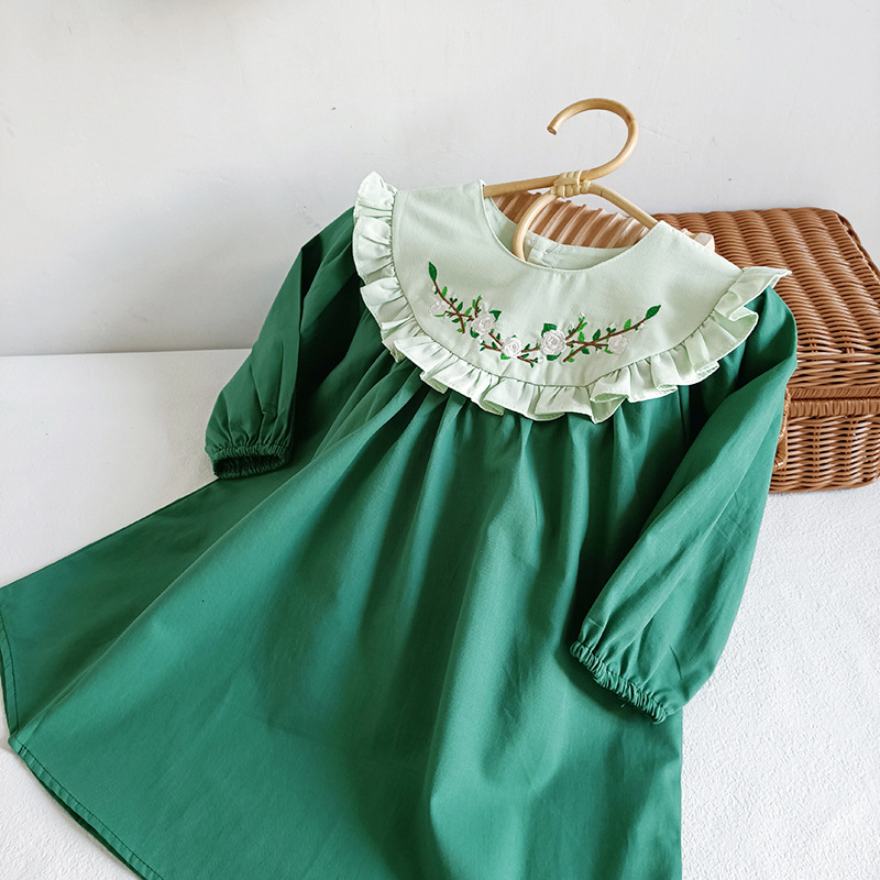 Rompers Spring Kids Baby Girl Long Sleeves Embroidery Sister Dress Rompers Autumn Infant Baby Girl born Dress Rompers Clothes 230720