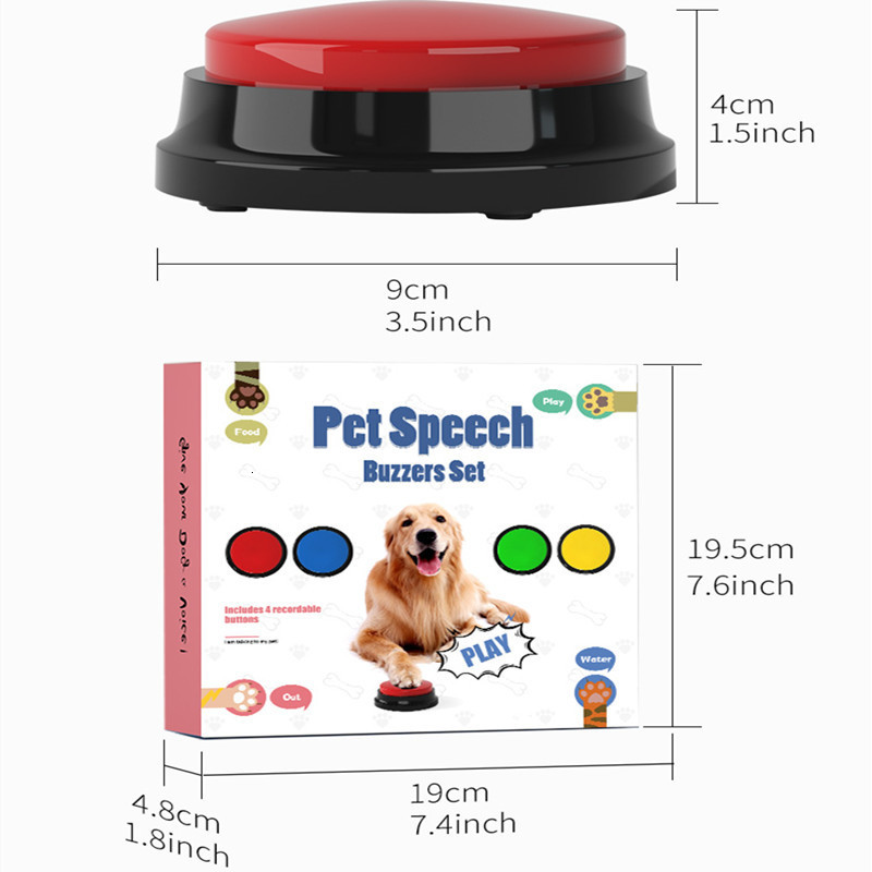 Dog Toys Chews Recordable Dog Training Buttons Pet Toys Talking Pet Interactive toys Speech Buttons Pet toys For Pet Interactive 230719