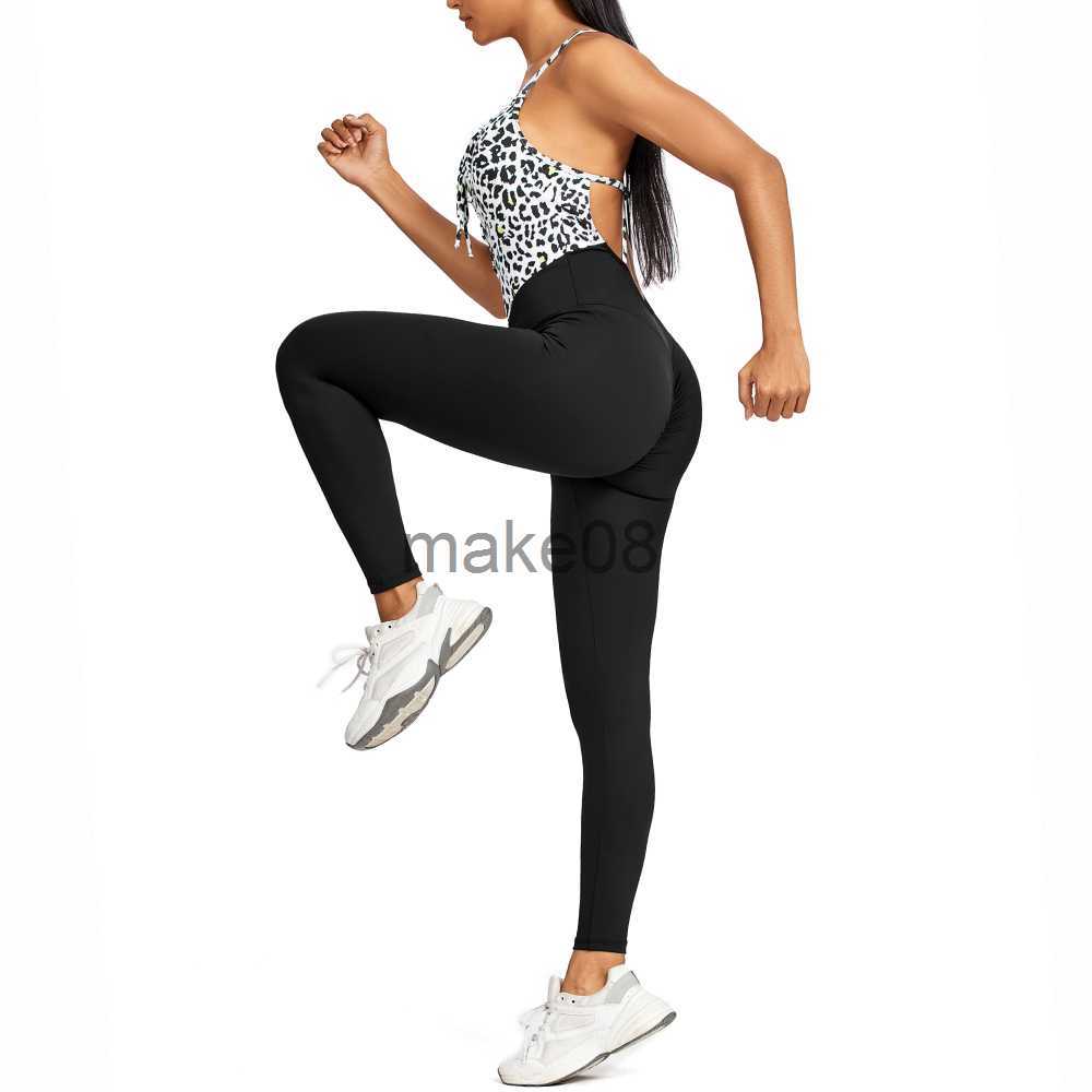 Women's Tracksuits WomenYoga Patchwork Leopard Jumpsuit Newest Catsuit Bodysuit Sleeveless Gym Bodycon Romper Sportswear Fitness Workout Yoga Sui