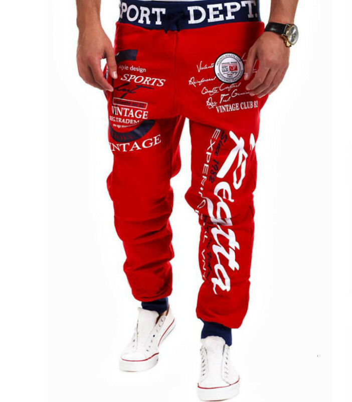Men's Pants Autumn Men's Slim Fit Urban Letter Printed Elastic Waist Straight Leg Trousers Casual Pencil Jogger Cargo Pants Tracksuit 230720