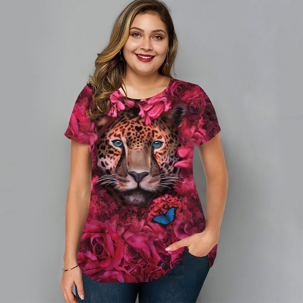 Women's T-Shirt Funny Women's T-Shirt Summer O Neck Short Sleeve Tee Shirt Plus Size Casual Animal T Shirt for Women Streetwear Pullover Clo