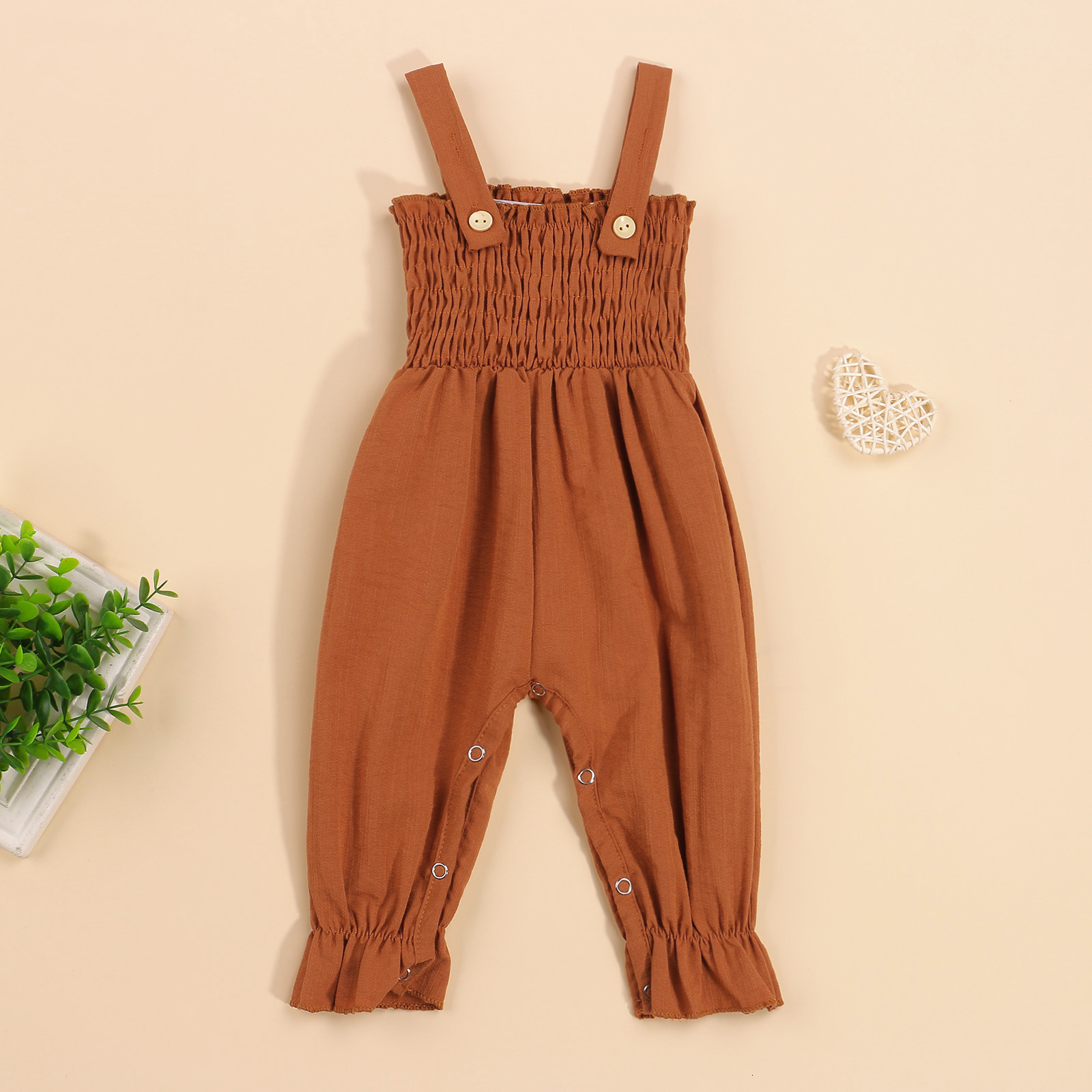 Rompers -05-17 Lioraitiin 0-18M Infant Kids Girl Jumpsuit Summer Solid Color Sleeveless Off Shoulder Romper Playsuits 230720