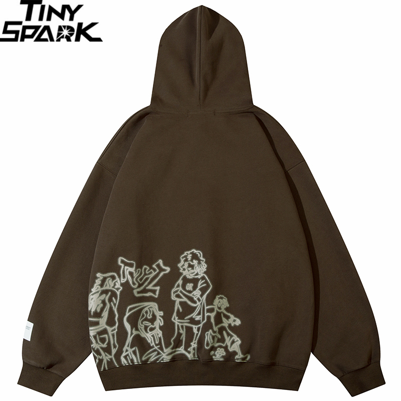 Men's Hoodies Sweatshirts 2023 Men Streetwear Pink Hoodie Sweatshirt Funny Cartoon Graphic Autumn Harajuku Anime Hooded Pullover Hip Hop Hipster 