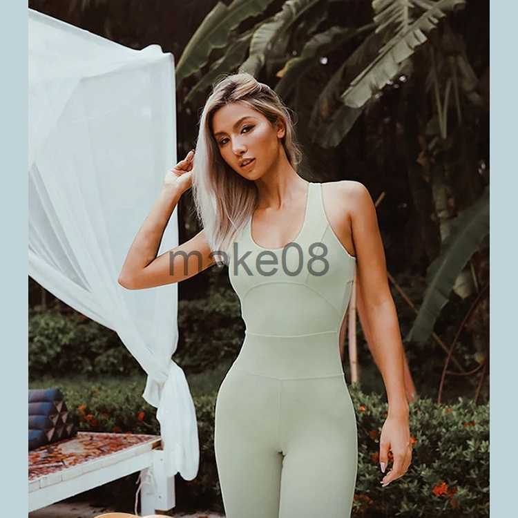 Women's Tracksuits SXL Seamless OnePiece Yoga Suits Women Jumpsuits Nylon High Stretchy Sports Overalls Rompers Gym Workout Clothing Sportswear J