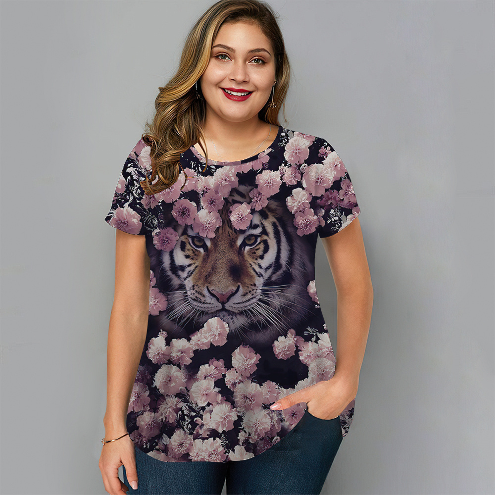 Women's T-Shirt Funny Women's T-Shirt Summer O Neck Short Sleeve Tee Shirt Plus Size Casual Animal T Shirt for Women Streetwear Pullover Clo