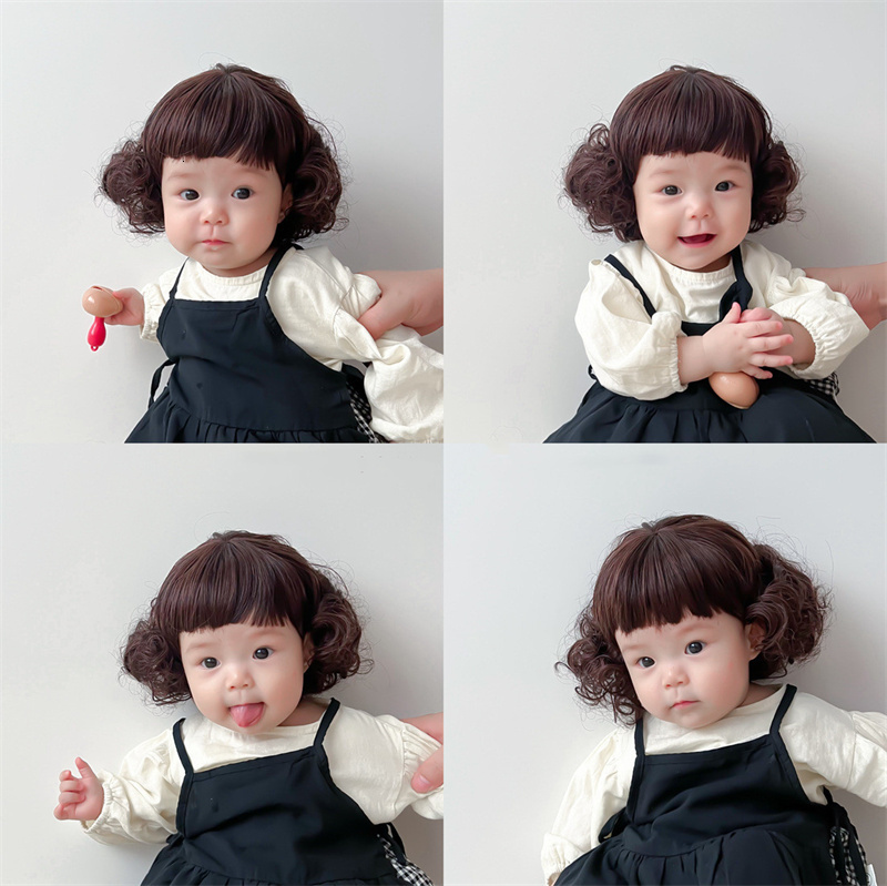 Caps Hats 2023 Hair Accessories Fashion Cute Baby Boy Girl Wig Hat Cap Hairpiece born Children Kids Headwear P ograph Props 230720