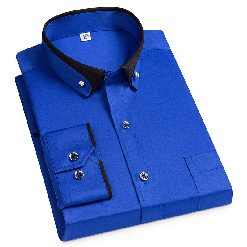 Mens Casual Shirts FASHION MAN SHIRT White Drill Buckle Elastic Antiwrinkle Social Shirt Men Long Sleeve Business Slim Fit 230720