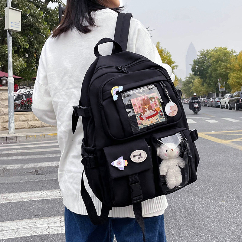 School Bags Cute Women Backpacks Waterproof MultiPocket Nylon Backpack for Student Female Girls Kawaii Laptop Book Pack Mochilas 230720