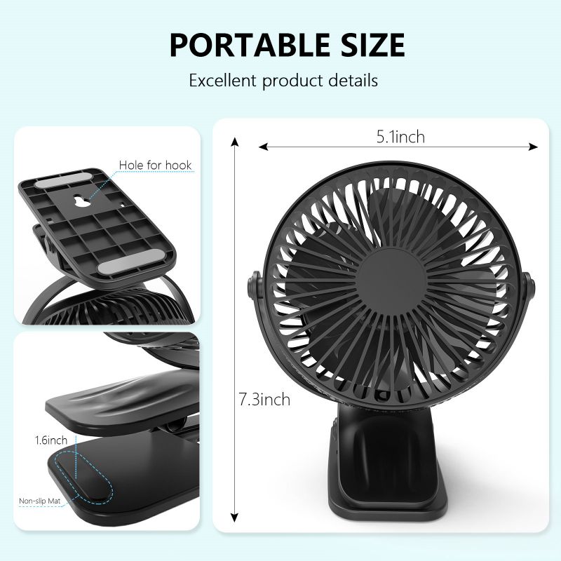 mini wind power handheld clip fan portable rechargeable fan high quality student fan small cooling ventilador