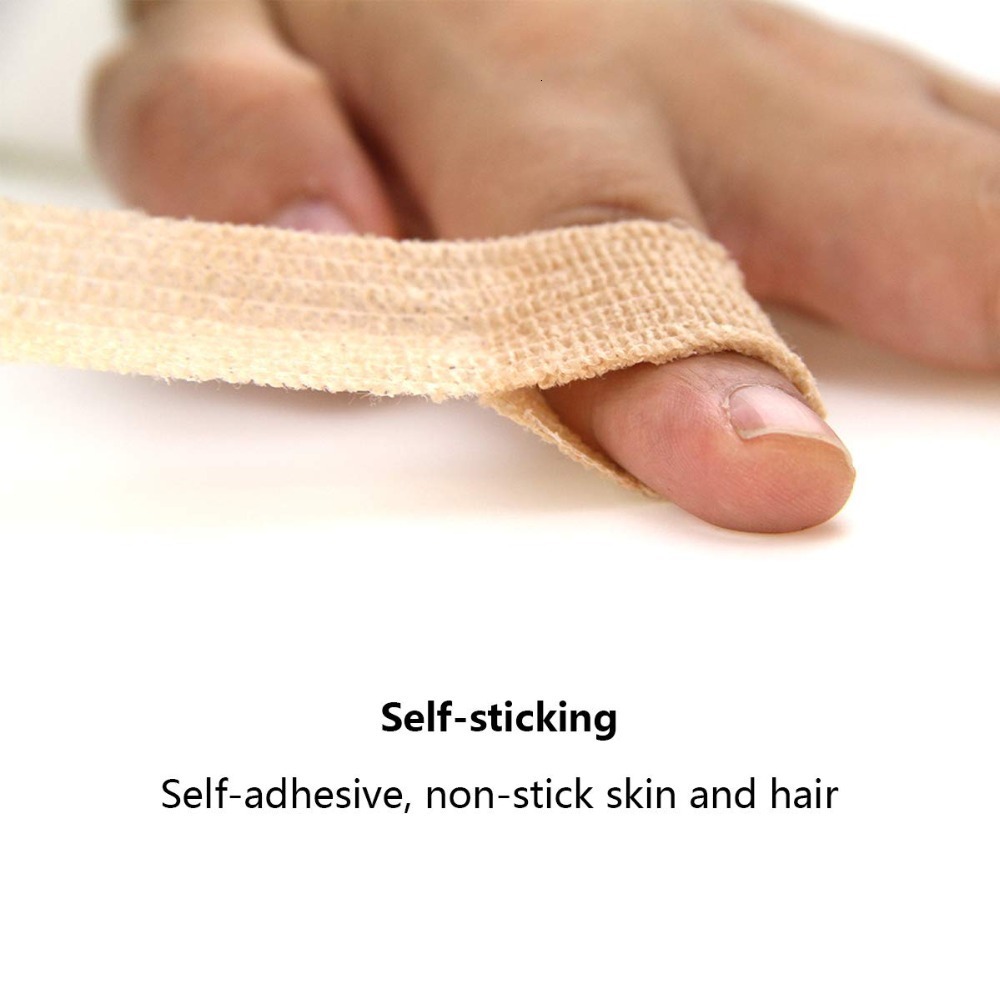 Protective Gear 12 Rolls Sport Self Adherent Tape Elastoplast Adhesive Wrap Cohesive Bandages First Aid Pet 2 5cm 4 5m Random Color 230720
