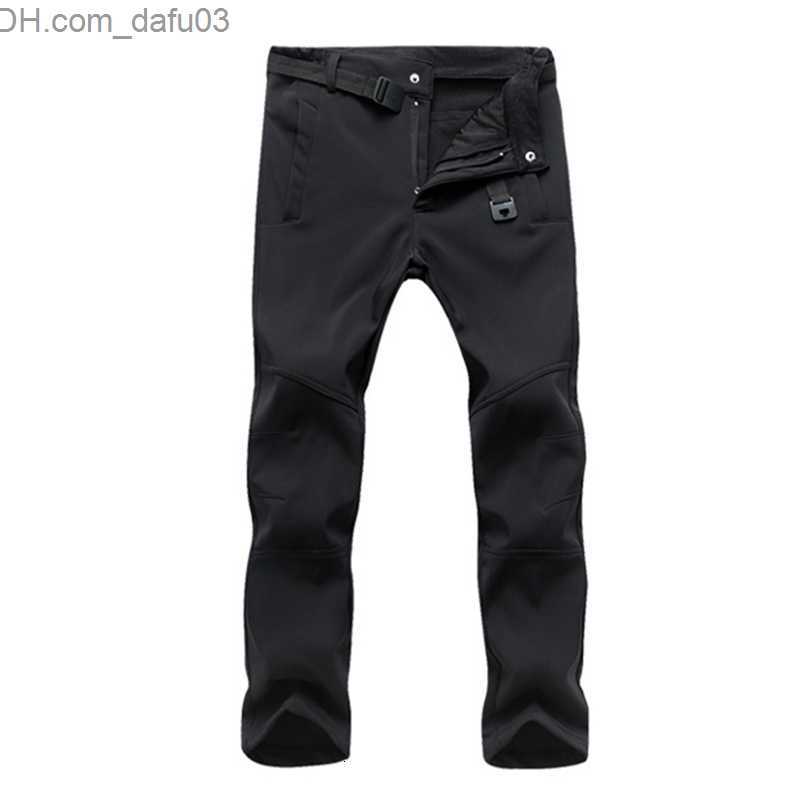 Men's Pants Autumn Winter Hiking Mens Pants Softshell Fleece Outdoor Trousers Waterproof Snow Gym Pants Trousers Male Plus Size High Quality SH19