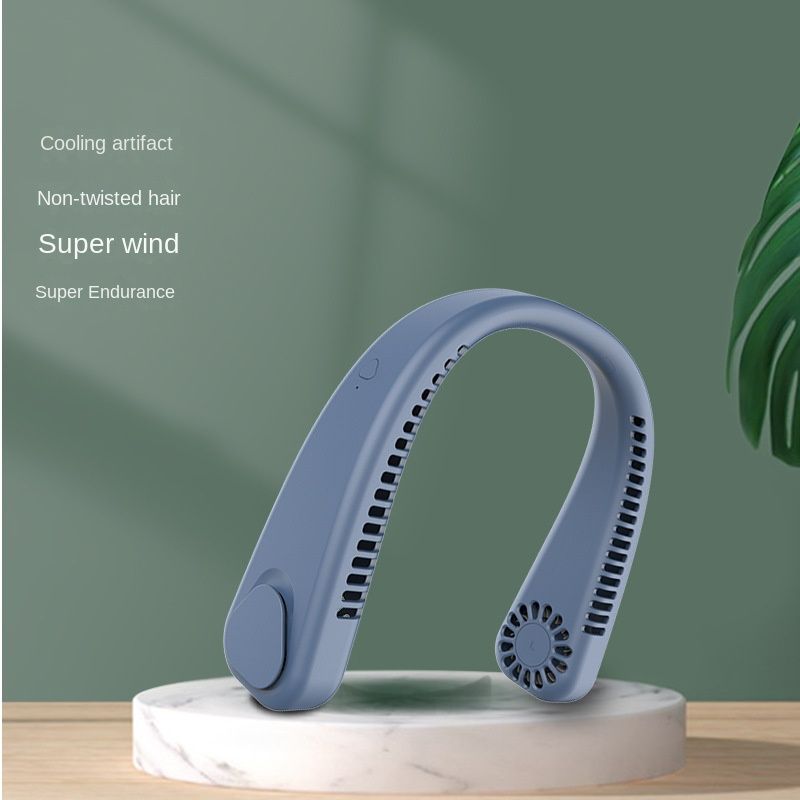 the new neck hung fan usb charging lazy and then type small fan student office movement leaves hang neck fan