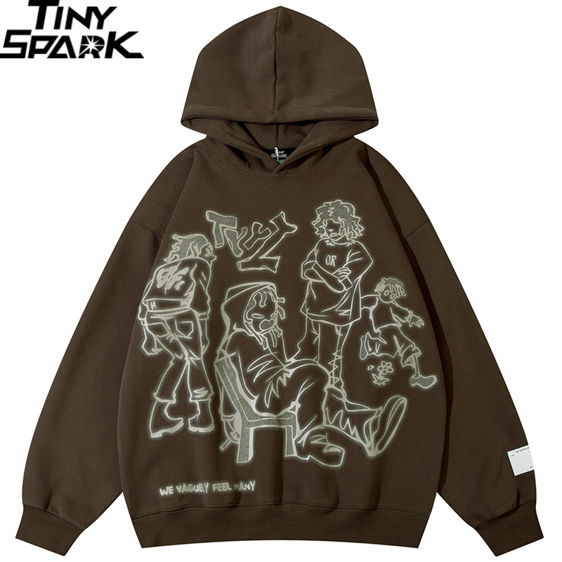Men's Hoodies Sweatshirts 2023 Men Streetwear Pink Hoodie Sweatshirt Funny Cartoon Graphic Autumn Harajuku Anime Hooded Pullover Hip Hop Hipster 