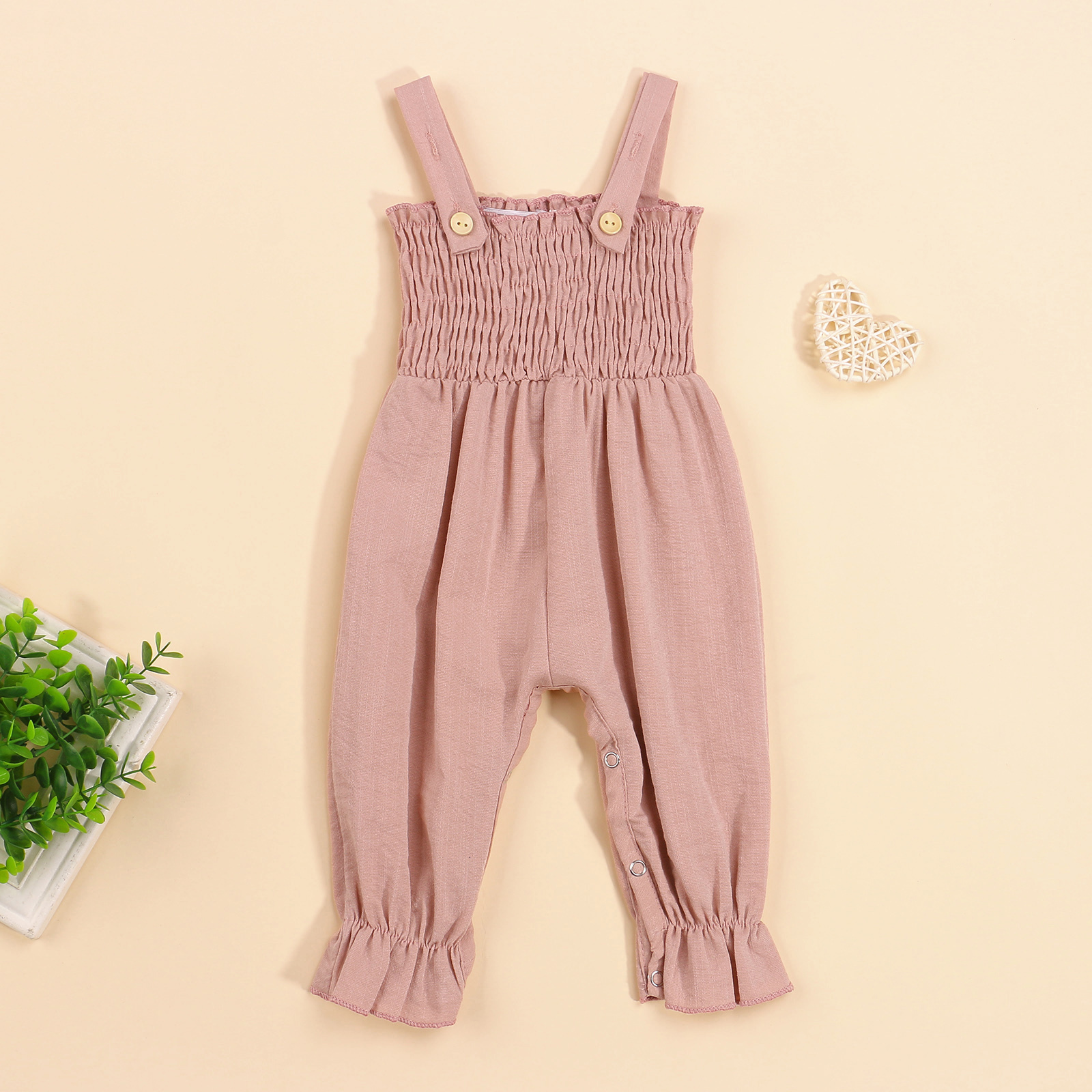 Rompers -05-17 Lioraitiin 0-18M Infant Kids Girl Jumpsuit Summer Solid Color Sleeveless Off Shoulder Romper Playsuits 230720