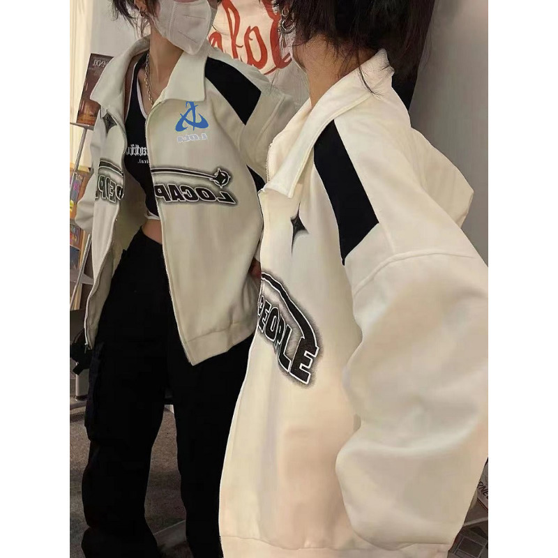 Women's Hoodies Sweatshirts Women Y2K Oversized Sweatshirts Autumn Retro Korean Letter Print Zipper Jacket Coat Ladies Trend Loose Hip Hop Hoodie