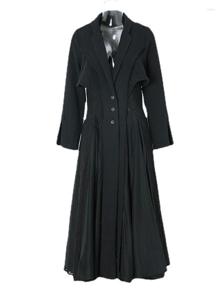 Casual Dresses SEQINYY Elegant Beige Dress Spring Autumn Fashion Design Women Runway High Street Linen Lapel Loose A-Line Midi