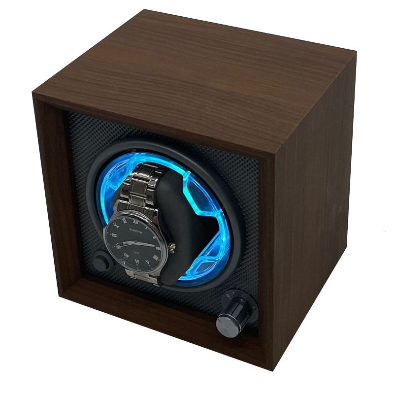 Watch Boxes Cases Watch Winder For Automatic Watches Single Slots Storage Box Mechanical Watches Dustproof Antimagnetic Adjustment Mabuchi Motor 23071