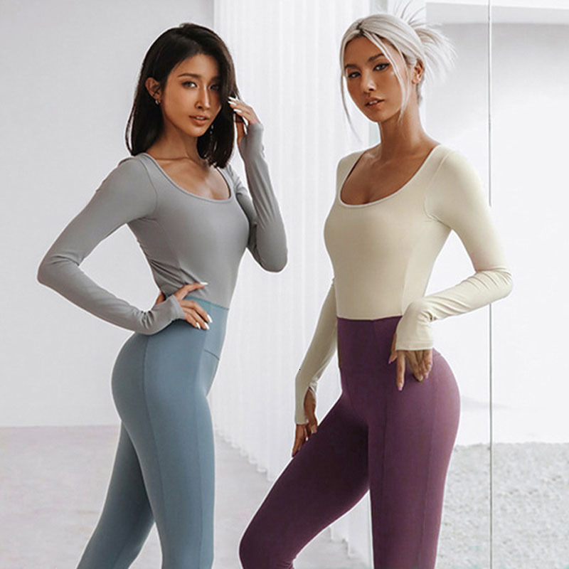 Yoga Outfit Patchwork Set Gym Clothing with Padded Sports Set Back Hollow Long Sleeve Rompers Fitness Jumpsuit 230720