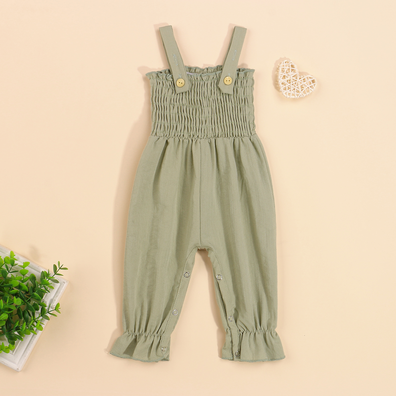 Rompers -05-17 Lioraitiin 0-18M Infant Kids Girl Jumpsuit Summer Solid Color Sleeveless Off Shoulder Romper Playsuits 230720