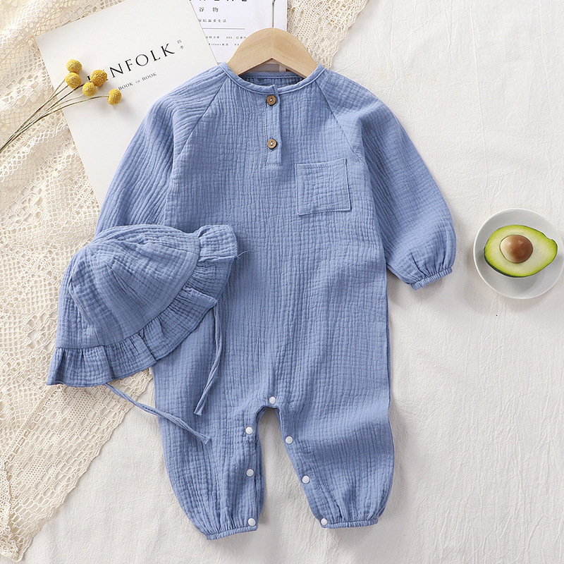 Rompers Autumn Spring Baby Romper Muslin Cotton Kids Jumpsuit born Girl Boy Clothes Toddler Onesie Infant Ouitfit Set Baby Clothing 230720