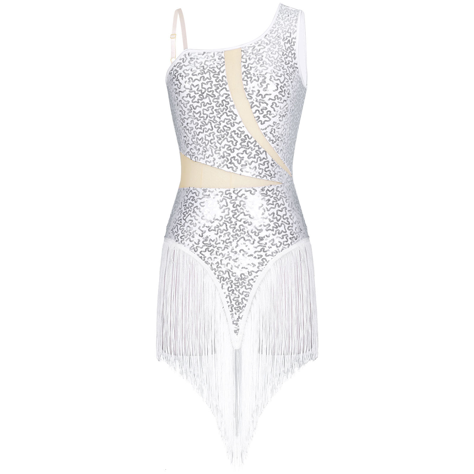 Sports Sock Shiny Sequins Fringed Tassel Leotard Dresses Latin Dance Costume for Dancing Competition Samba Rumba Performance Jumpsuit 230720