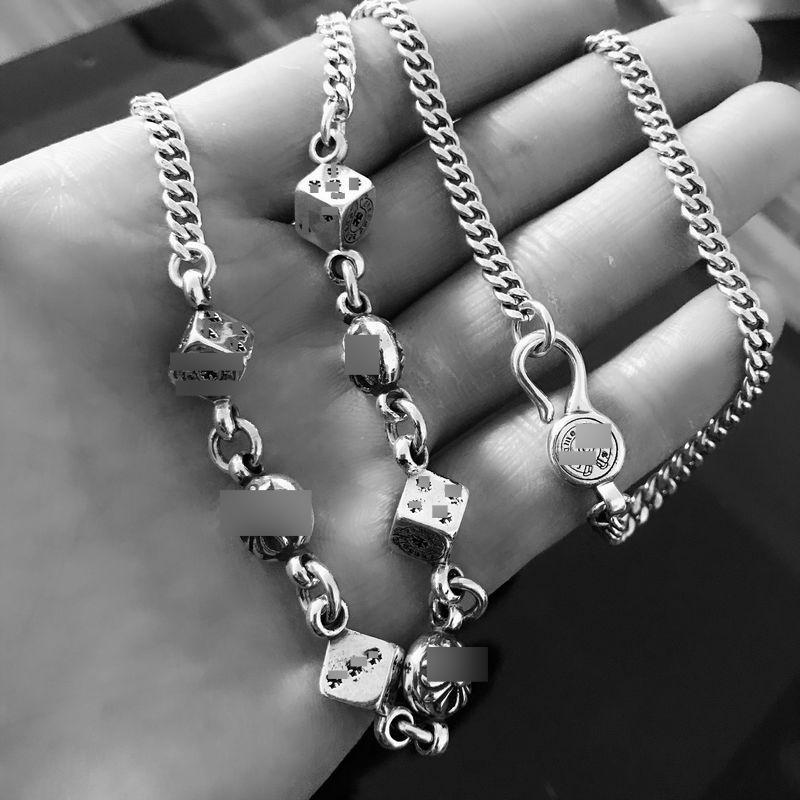 Necklace Dice Cross Pendant Men's Necklace Women's Chic Retro Personality Plankton Handsome Punk Hip Hop