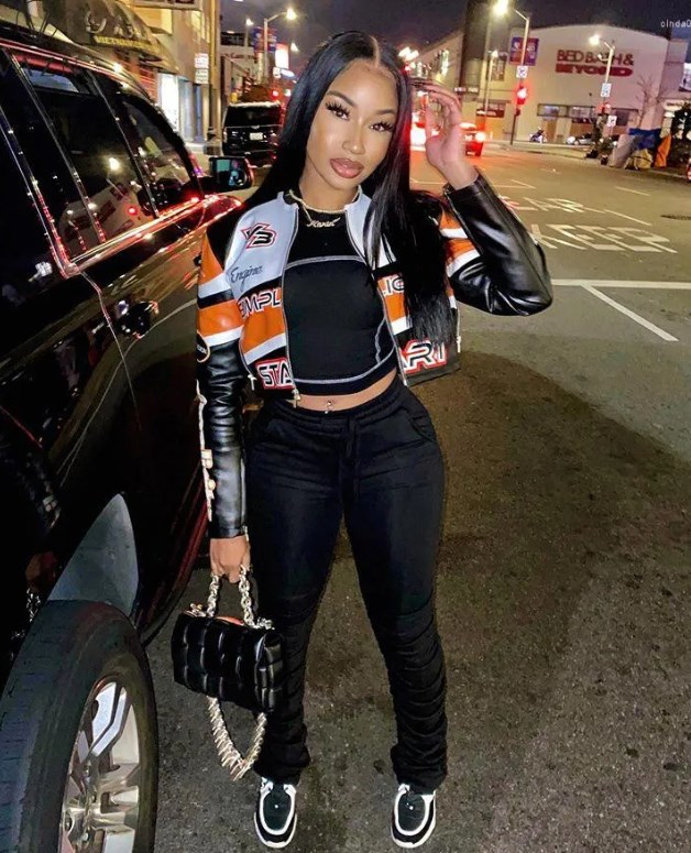 Womens Jackets Autumn Winter Back High-end Short Style Leather Letter Casual Daily Young Full Sleeve Women High Waist Outwears AAA Discount for in-sto