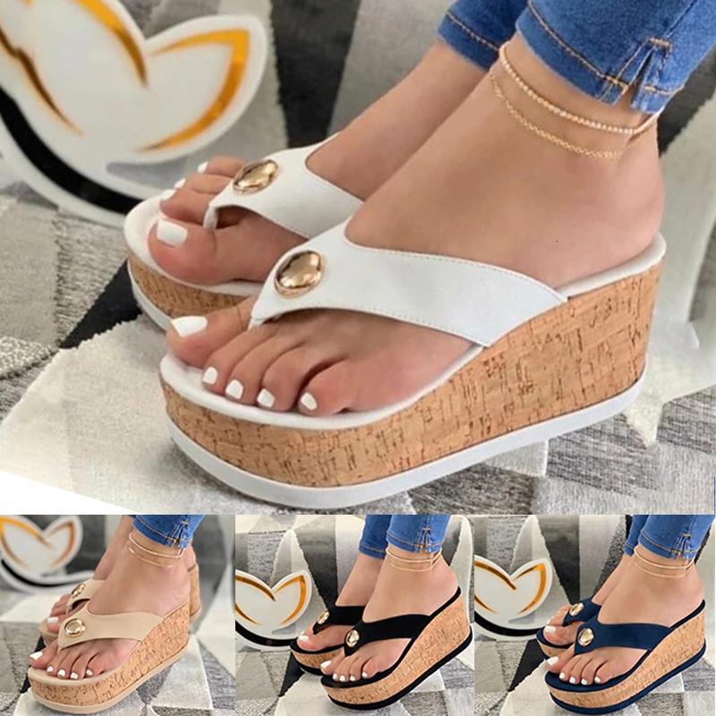 Sandals Women Wedges Shoes Platform Summer Casual Solid Girls SlipOn Plus Size Flip Flops 230720