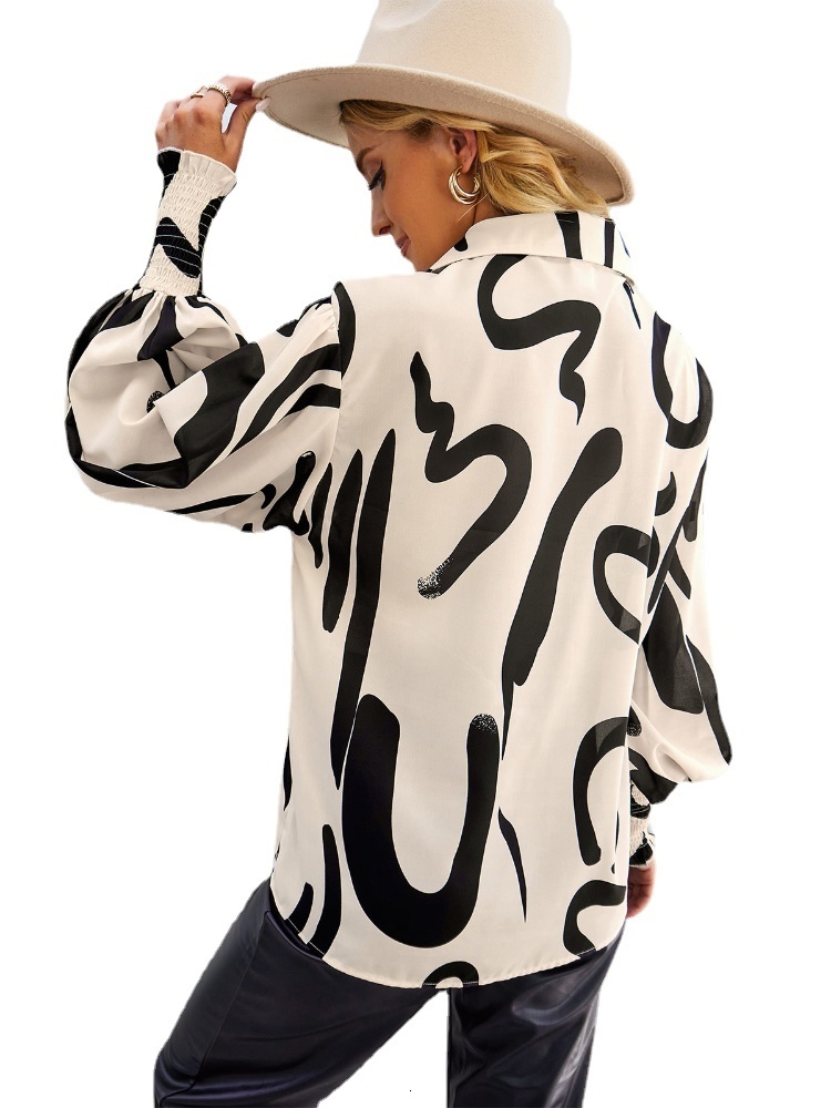 Women's T-Shirt Women Long Sleeve Cardigan Printed Tops 230720
