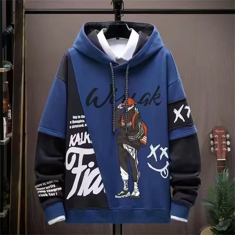 Men's Hoodies Sweatshirts Casual Hoodie Autumn Korean Fashion Sweatshirt Harajuku Hip Hop Clothing Exquisite Print Anime 230720