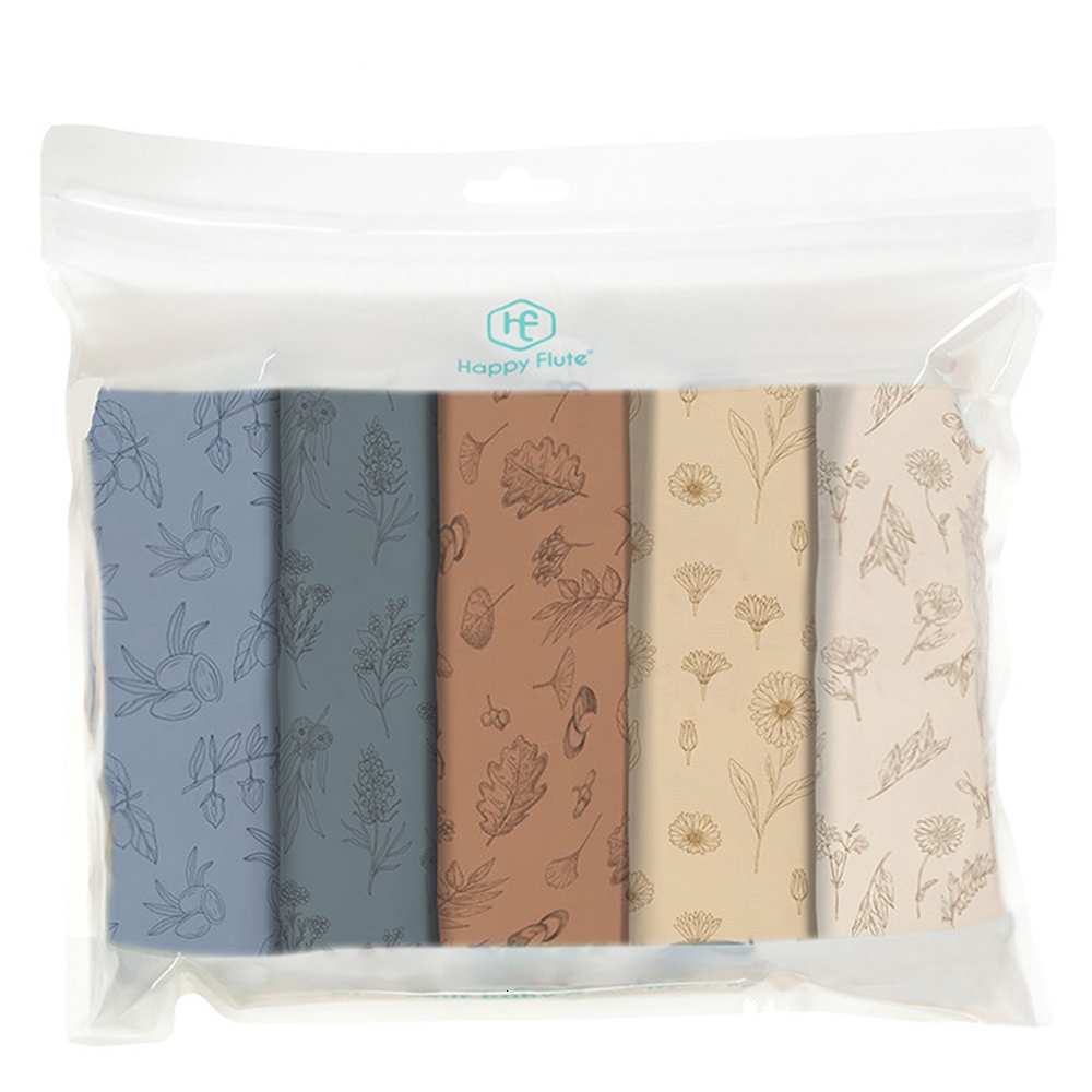 Blankets Swaddling HappyFlute 5Pcs/set Muslin Swaddle Feeding Burp Cloth born Soft Cotton 60*60cm 230720