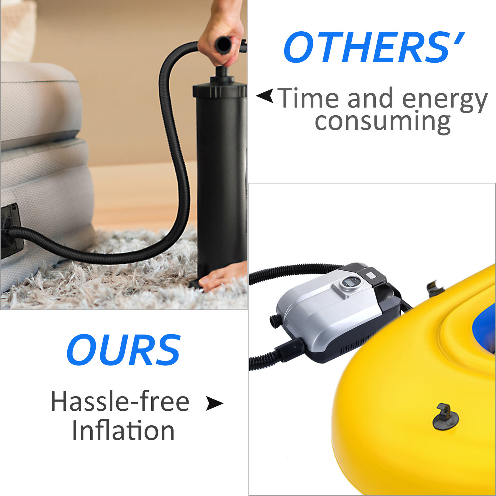 Kayak Accessories 15PSI Electric SUP Air Pump 12V Quick Inflator Deflator with Digital Display for Inflatable Stand Up Paddle Board Boat 230720