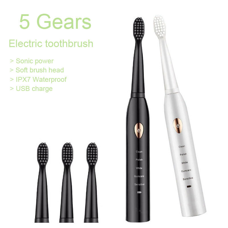 Toothbrush Powerful ultrasonic Electric toothbrush USB charging toothbrush waterproof washable electronic whitening toothbrush 230720