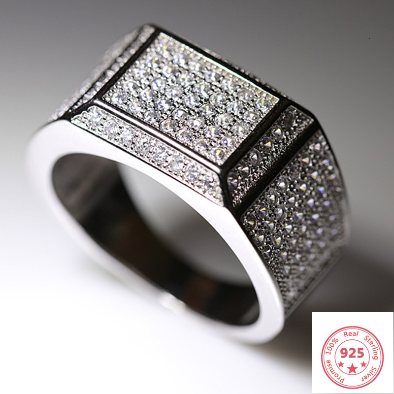 Wedding Rings HOYON S925 Sterling Silver 2 Carat Diamond Ring Men s Anilo Gemstone 925 Jewelry Bougue Anilomuje 230721