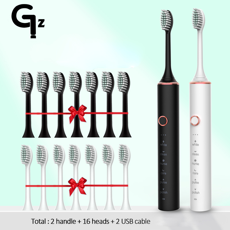 Toothbrush GeZhou Electric toothbrush Acoustic Toothbrush Charging IPX7 Waterproof 6-mode Travel Toothbrush with 8 Brush Heads Gift 230720