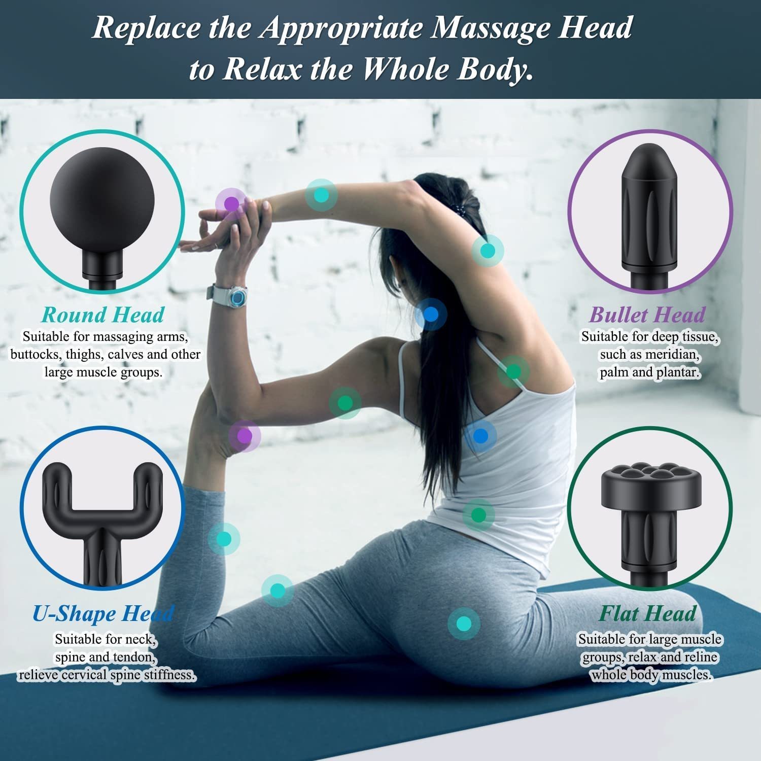 Full Body Massager Mini Massage Gun Percussion Muscle Massage Gun 6-speed 4-head Massage Gun with handbag for back muscle relief 230720