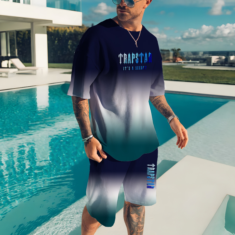 Men's Tracksuits Summer Fashion Casual Beach Shorts Set 3D Print ONeck Top Oversized Tshirt Sportswear 2 Pieces 230720