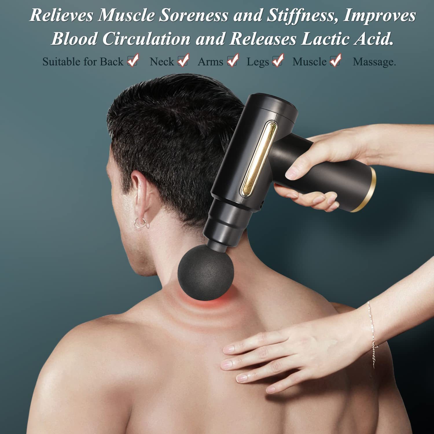 Full Body Massager Mini Massage Gun Percussion Muscle Massage Gun 6-speed 4-head Massage Gun with handbag for back muscle relief 230720