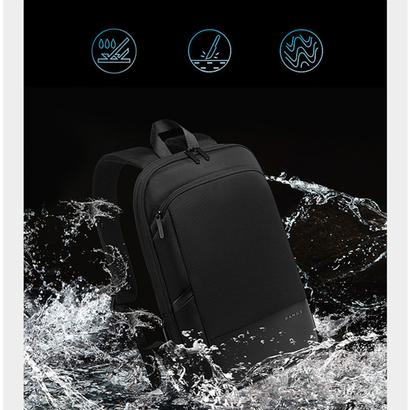 School Bags BANGE Men Business Waterproof 156" Laptop Backpack Fashion Male Classic Travel Moto Biker Light Scalable Shoulder 230720
