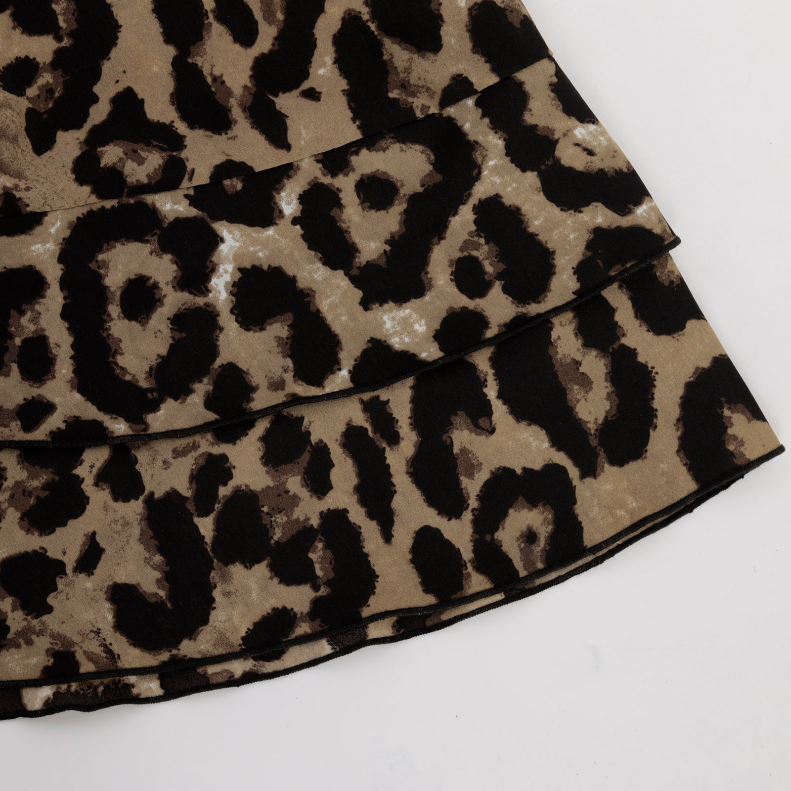 Skirts 40 Women Leopard Print Drape Vintage Ruffles High Waist Elastic Band Mini Skirt Leisure Retro Bud Short Jupe Femme 230720